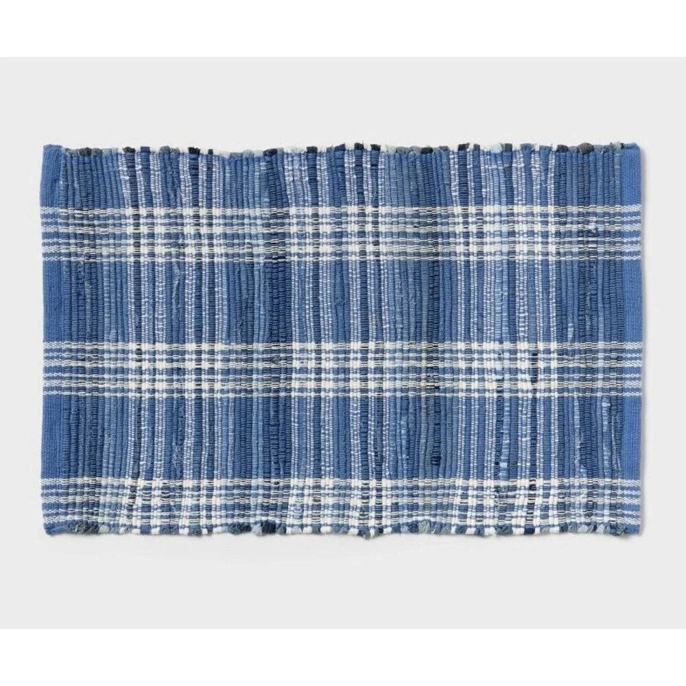 Threshold Americana Denim Plaid Bath Rug 20
